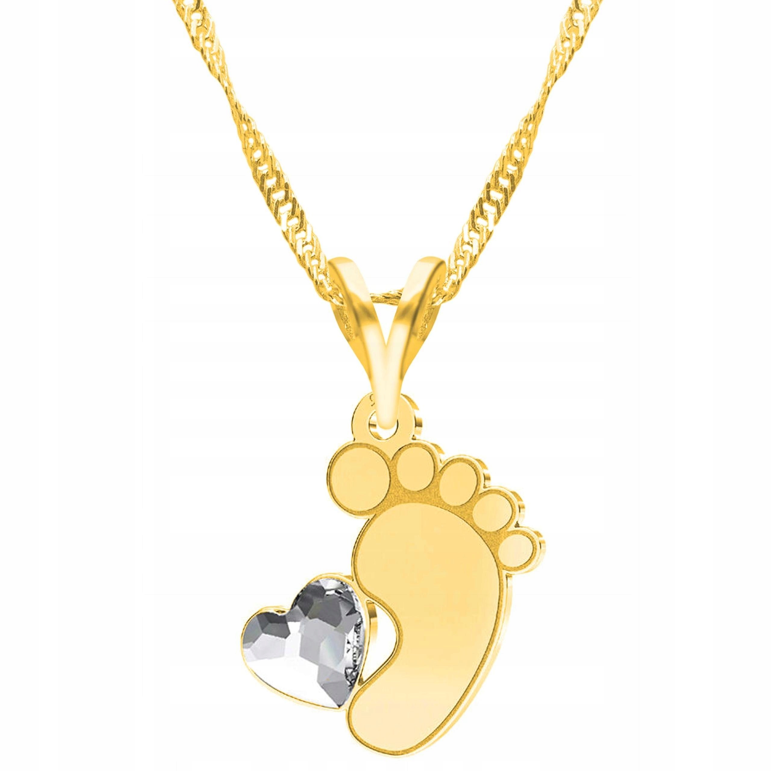 Zlatý náhrdelník Plech s nožičkou Rodina dětí Noha Stříbro 925