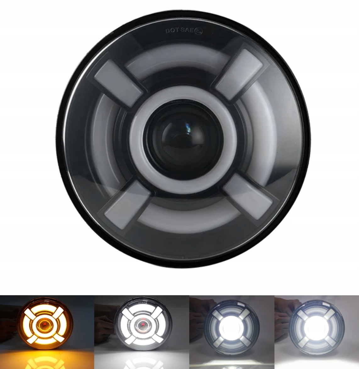 Přední světlo 7" Led Harley Jeep Land Rover Hummer Suzuki Mercedes Uaz x1