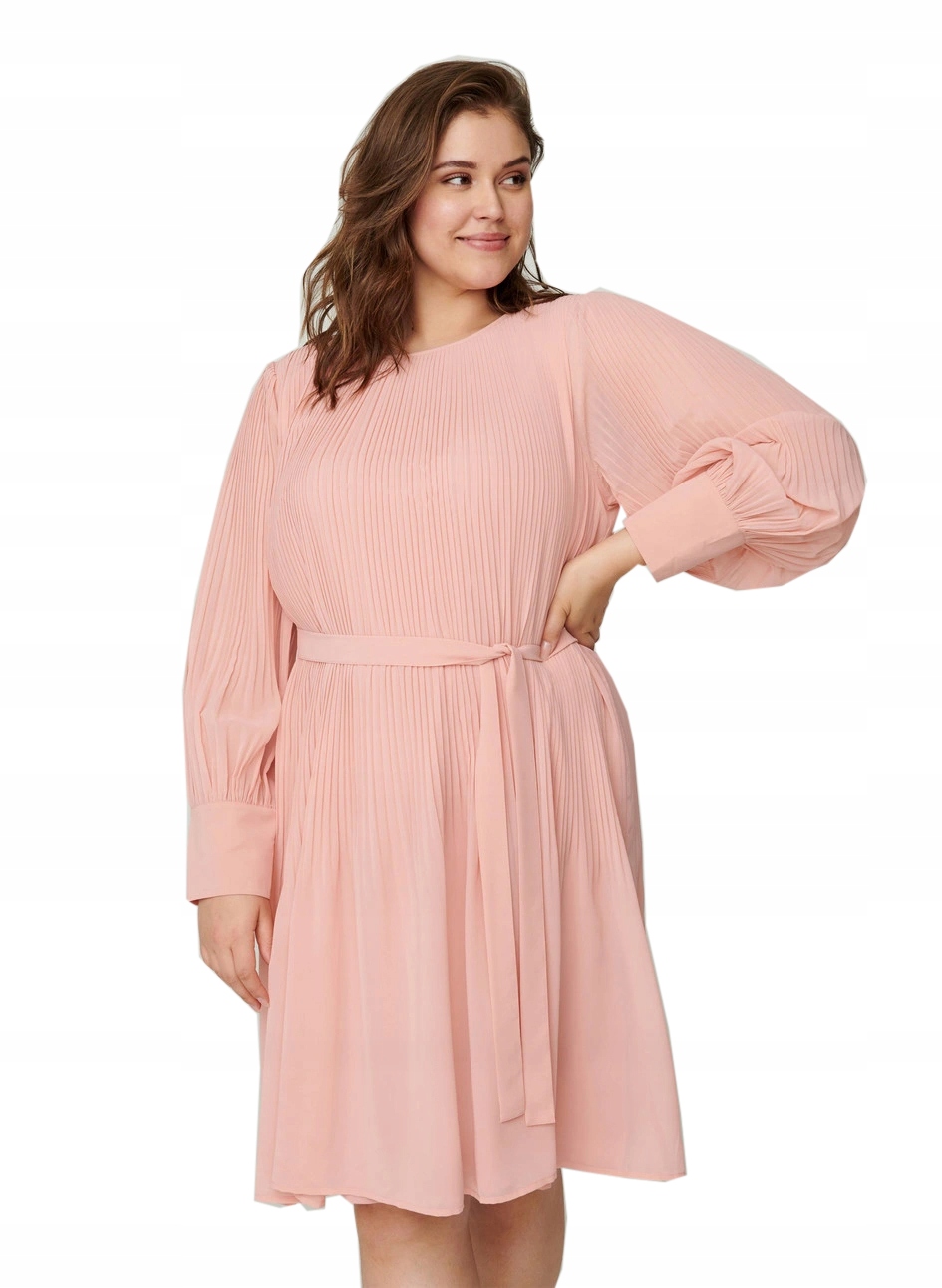 

ZZ3 Zizzi Różowa Plisowana Sukienka 50 52