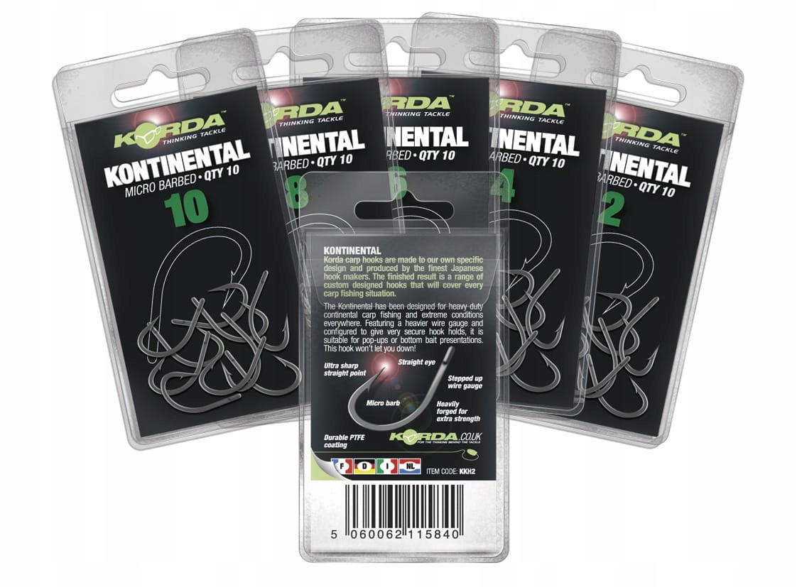 Korda Haki Kontinental r.2 Micro Barbed 10szt.