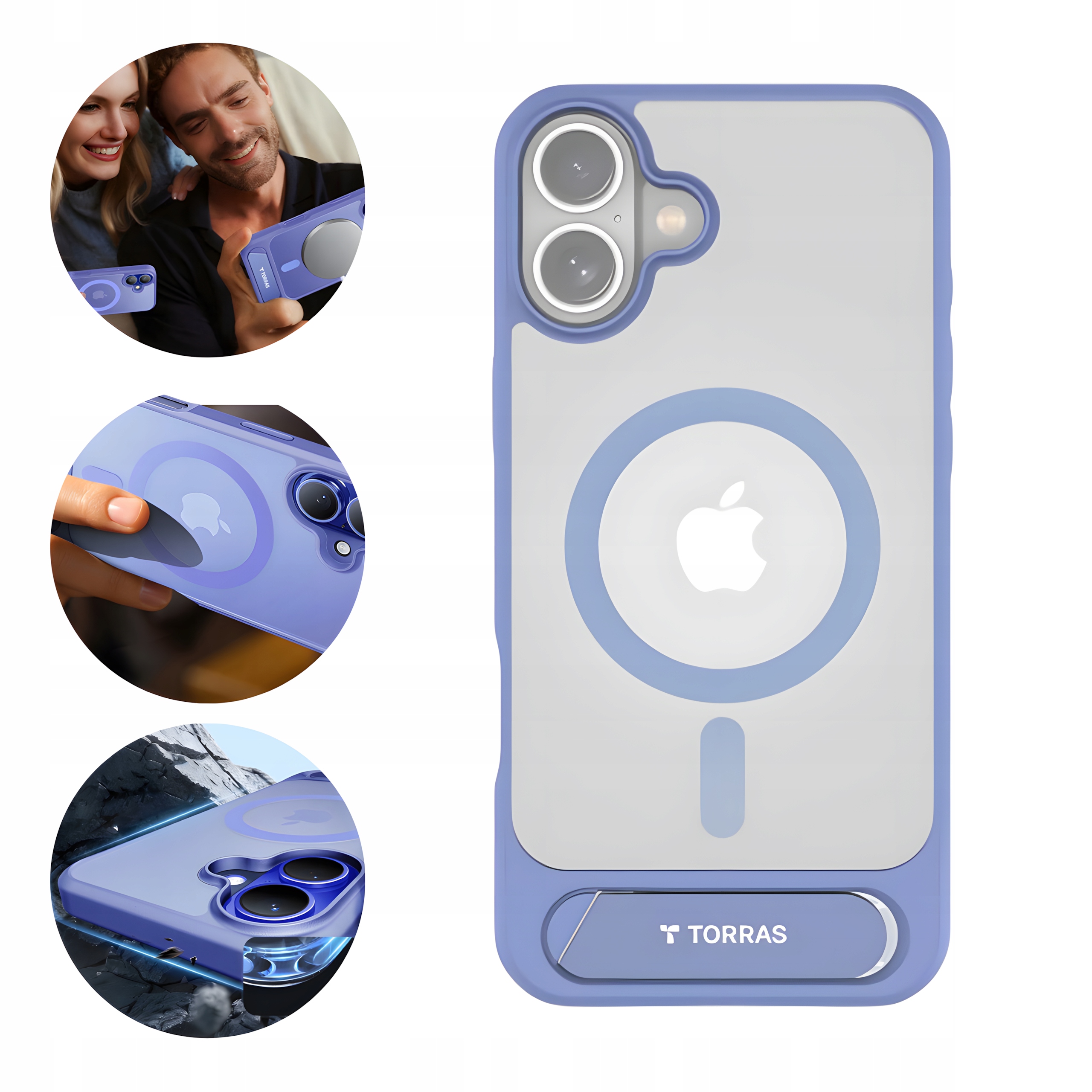 Torras Pevné magnetické Pouzdro Obal Zadní Kryt pro telefon iPhone 16