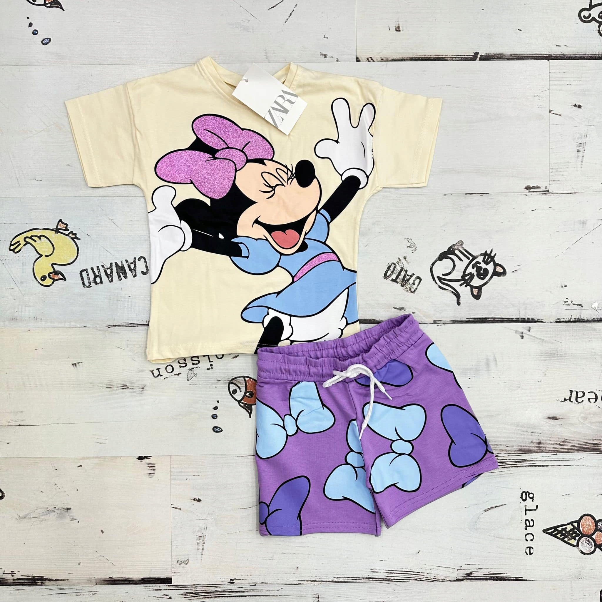 ZARA komplet MYŠKA MINNIE trblietky 116 / 5-6 rokov