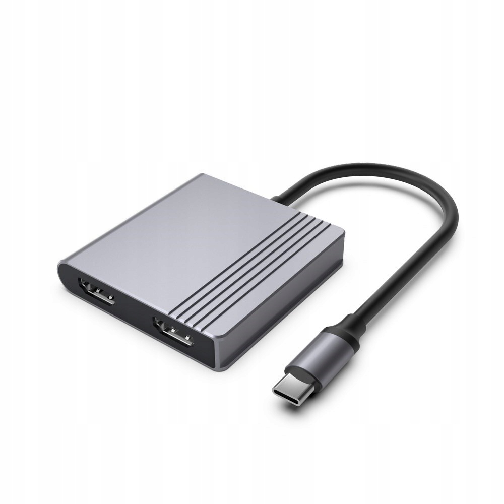 Gembird Adapter Usb-c 3w1 (USB-A+2xHDMI+PD85W) szary