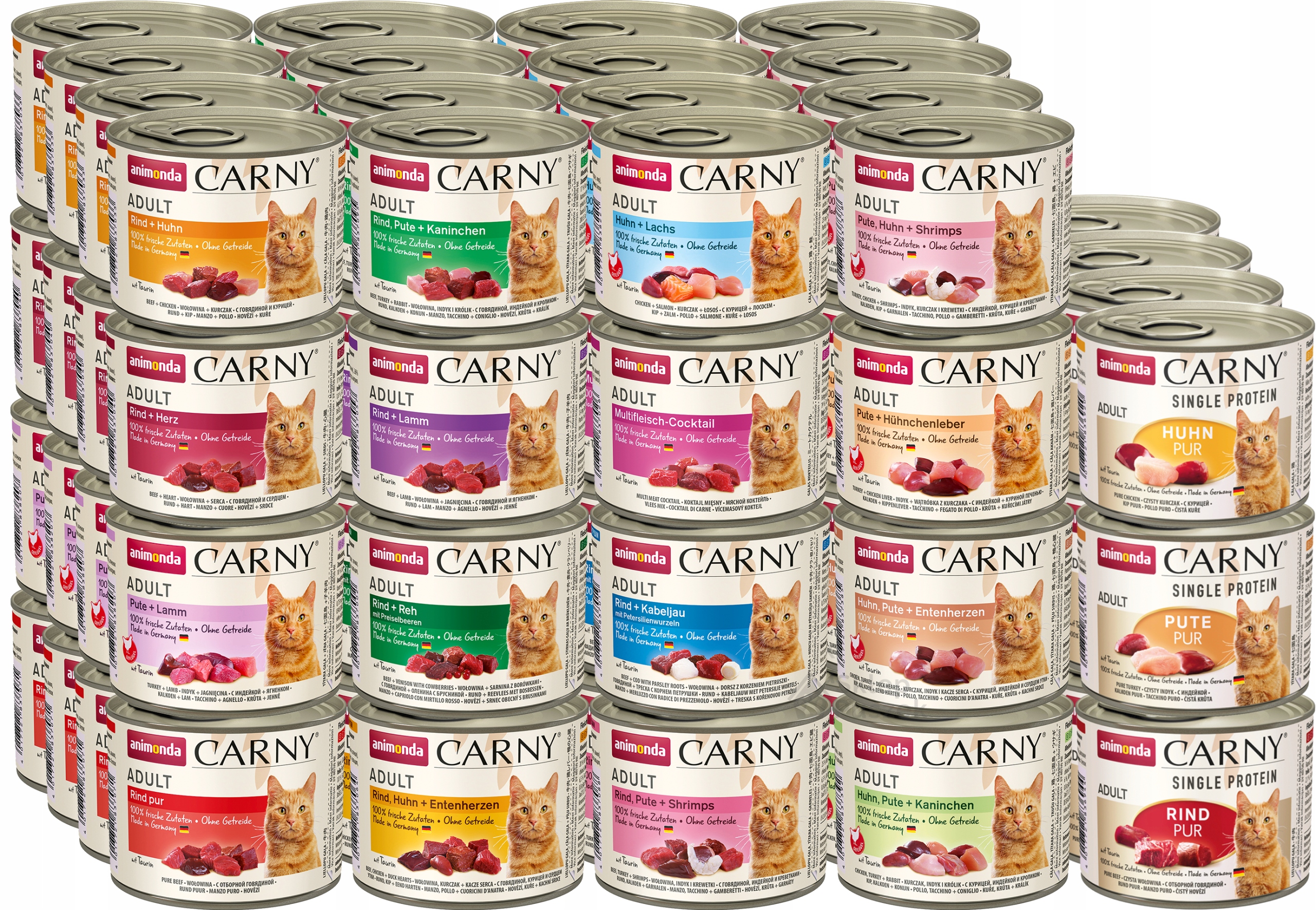 Animonda Kot Carny Adult MIX 19 příchutí plechovka Set 76x200g