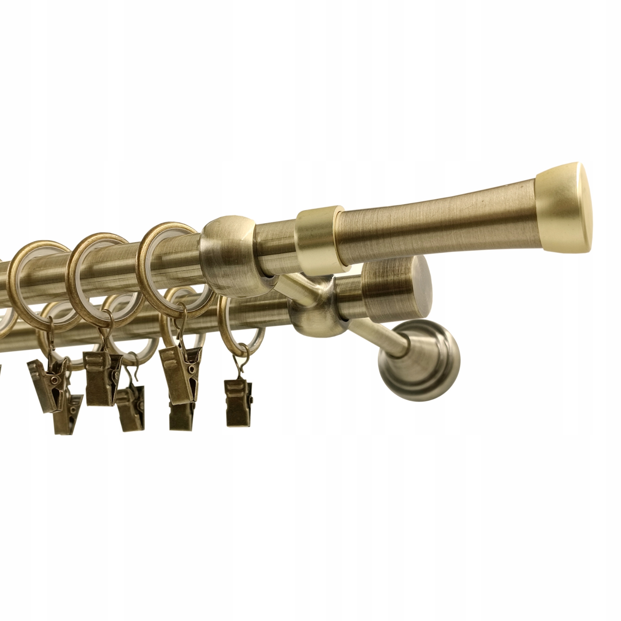 garnýž dvojitá kovový fi16 fantazie Zlato Antik 360 cm galvanizovaný