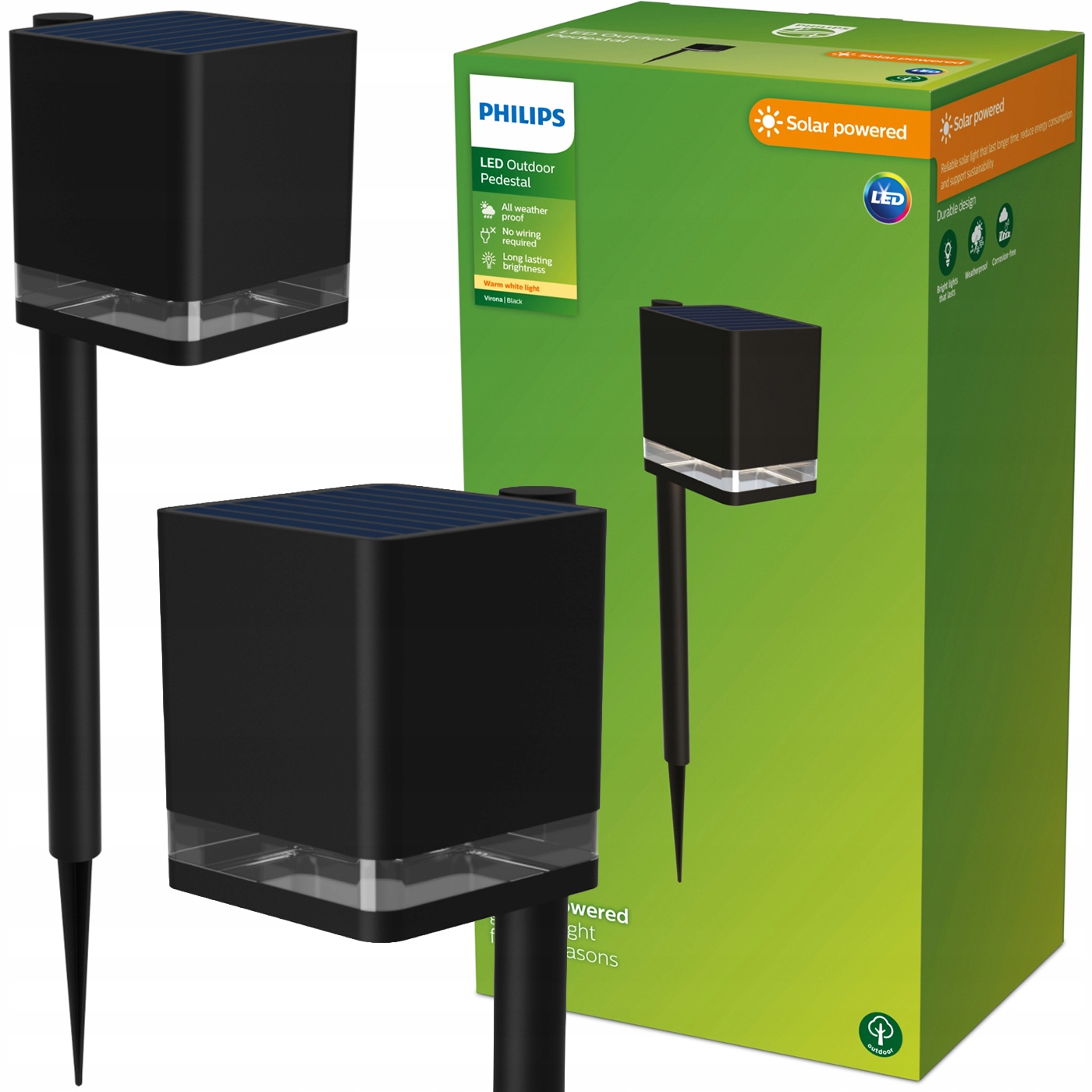 Solární Lampa Led Philips Virona Zahradní Venkovní Zapichovací Sloupek 54cm