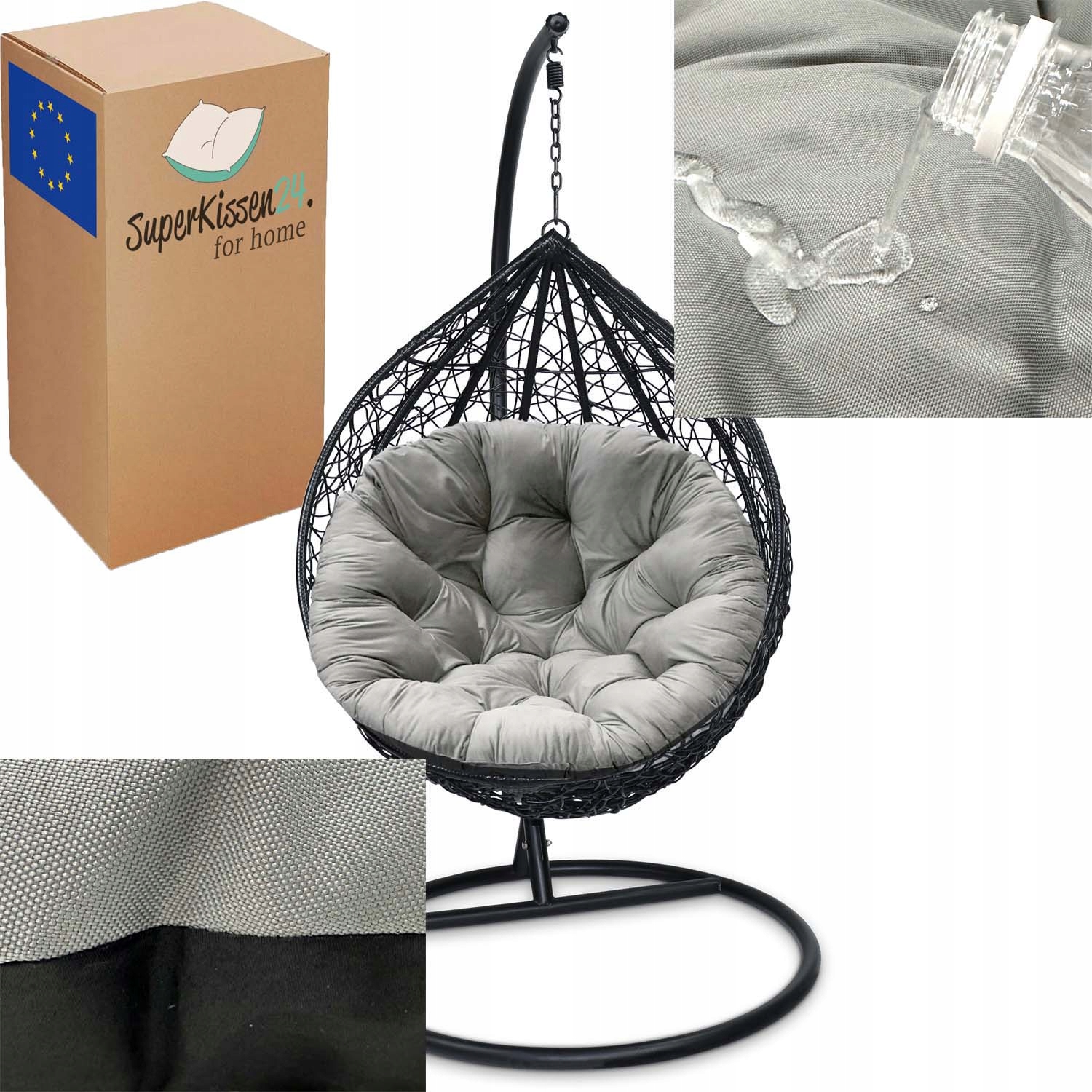 Polštář Voděodolný na závěsné křeslo Kokon Hnízdo Čápa Houpačka Ocel