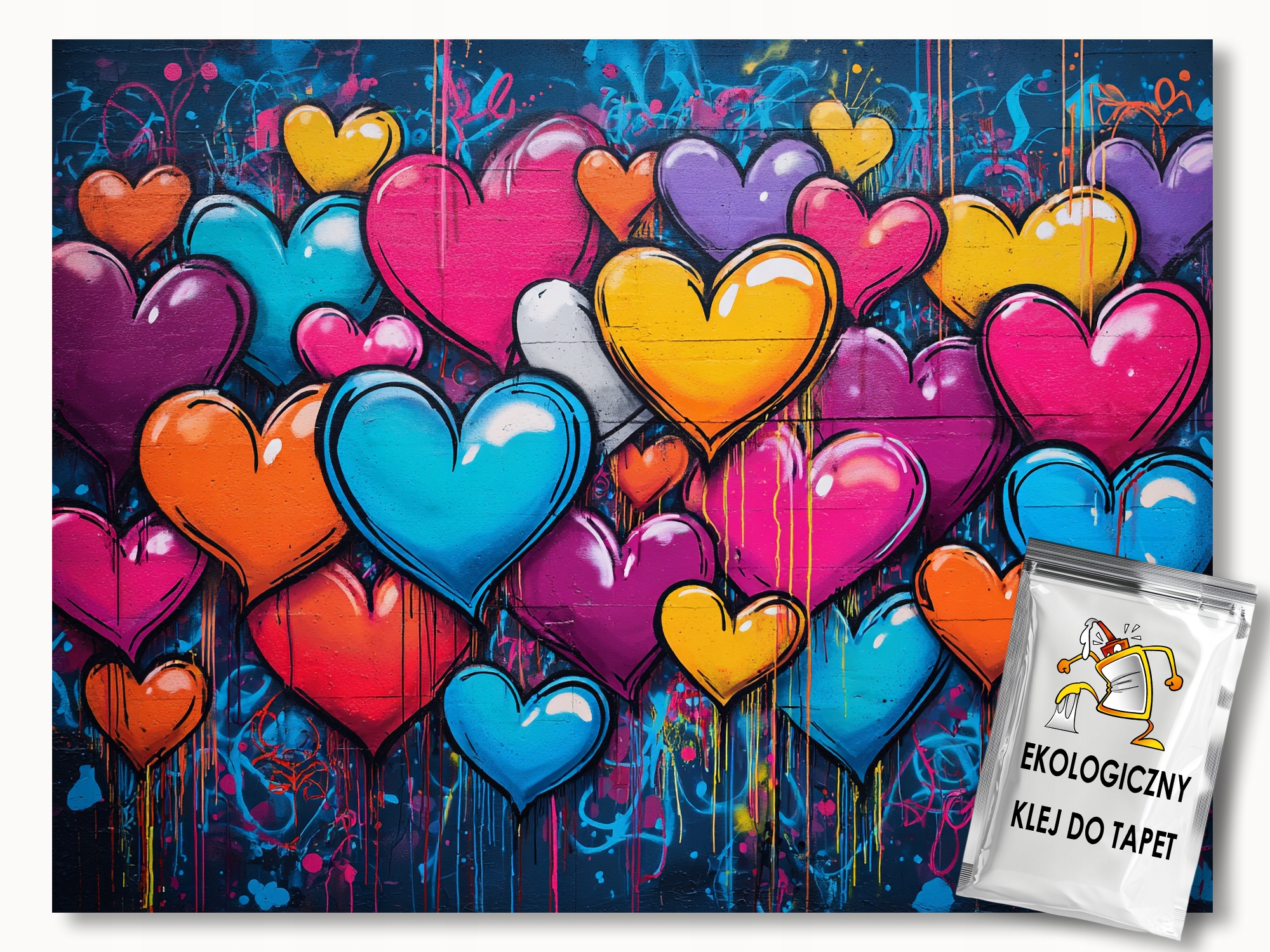Fototapeta Flizelina Cihlová Zeď Graffiti Street Art Srdce 200x140 110g