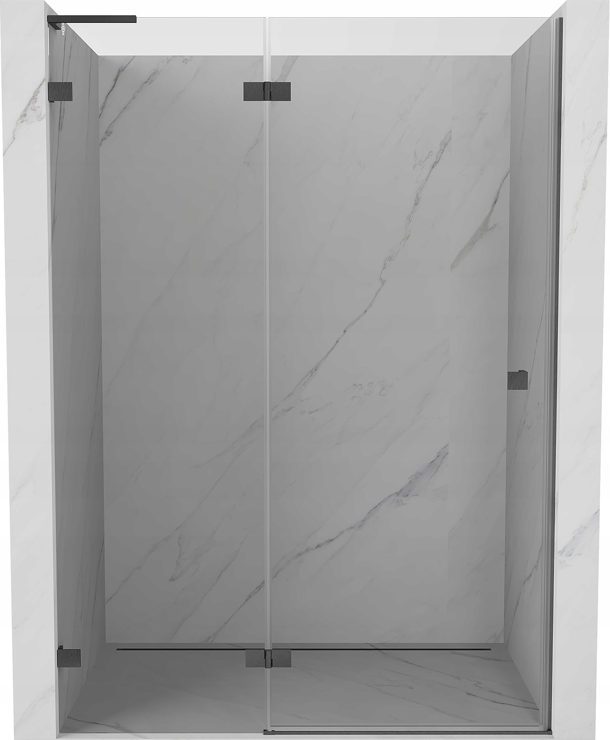 Drzwi prysznicowe 135 lewe wnękowe uchylne Mexen Lunar L EasyClean gun gray