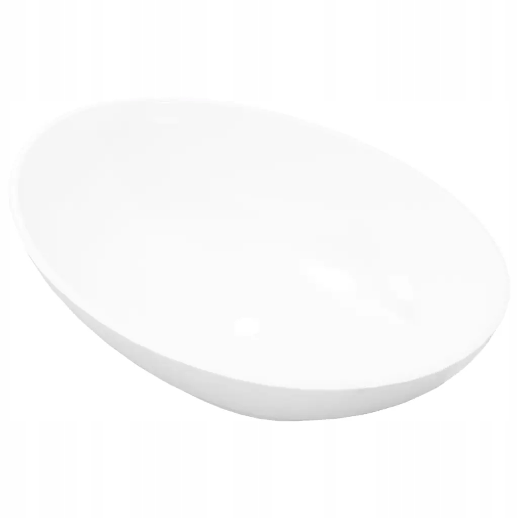 Oválné keramické umyvadlo na desku, bílá barva, 400x330x135 mm