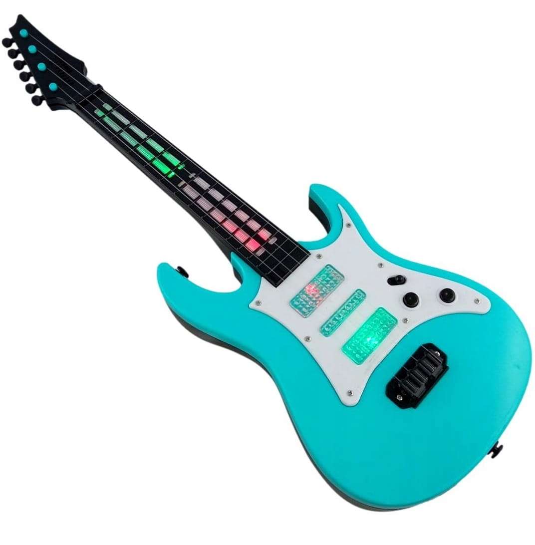 GITARA DLA DZIECI DUŻA INSTRUMENT ŚWIATŁO DŹWIĘK Model rockowa