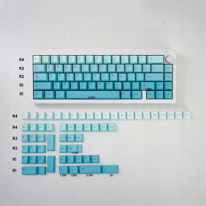 Klávesy pro mechanickou klávesnici Pbt Profile Cherry 125 Ks Gradient Cyan