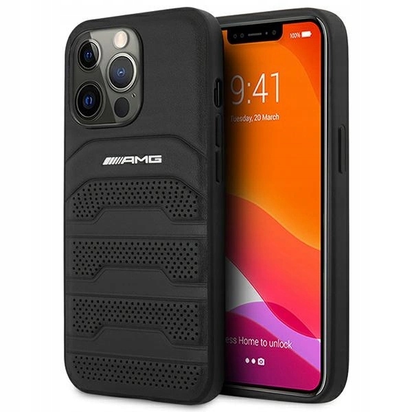 Amg AMHCP14LGSEBK iPhone 14 Pro 6,1 czarny/black hardcase Leather Debossed