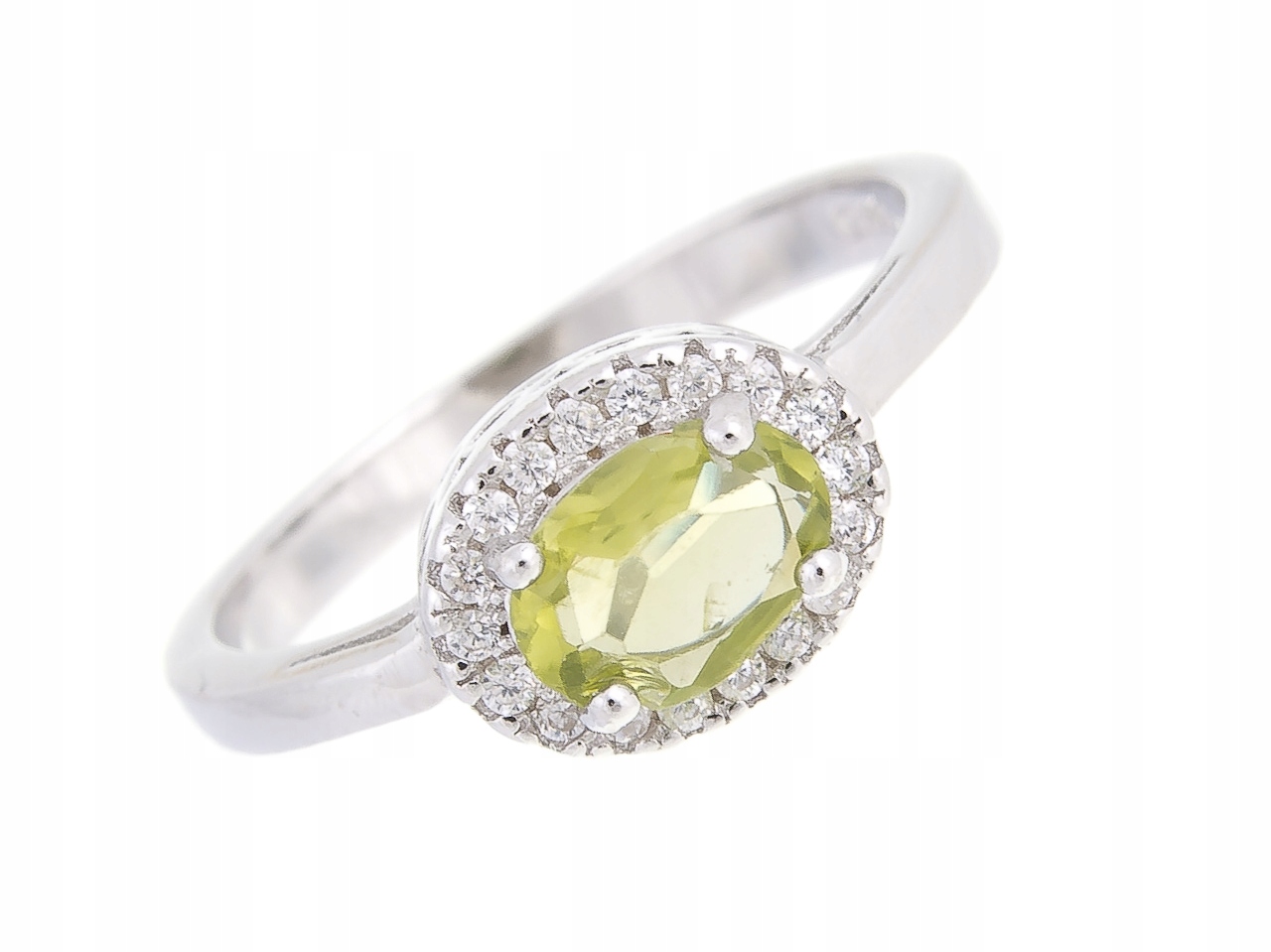 Stříbrný Prstýnek Prsten Vel Přírodní Peridot