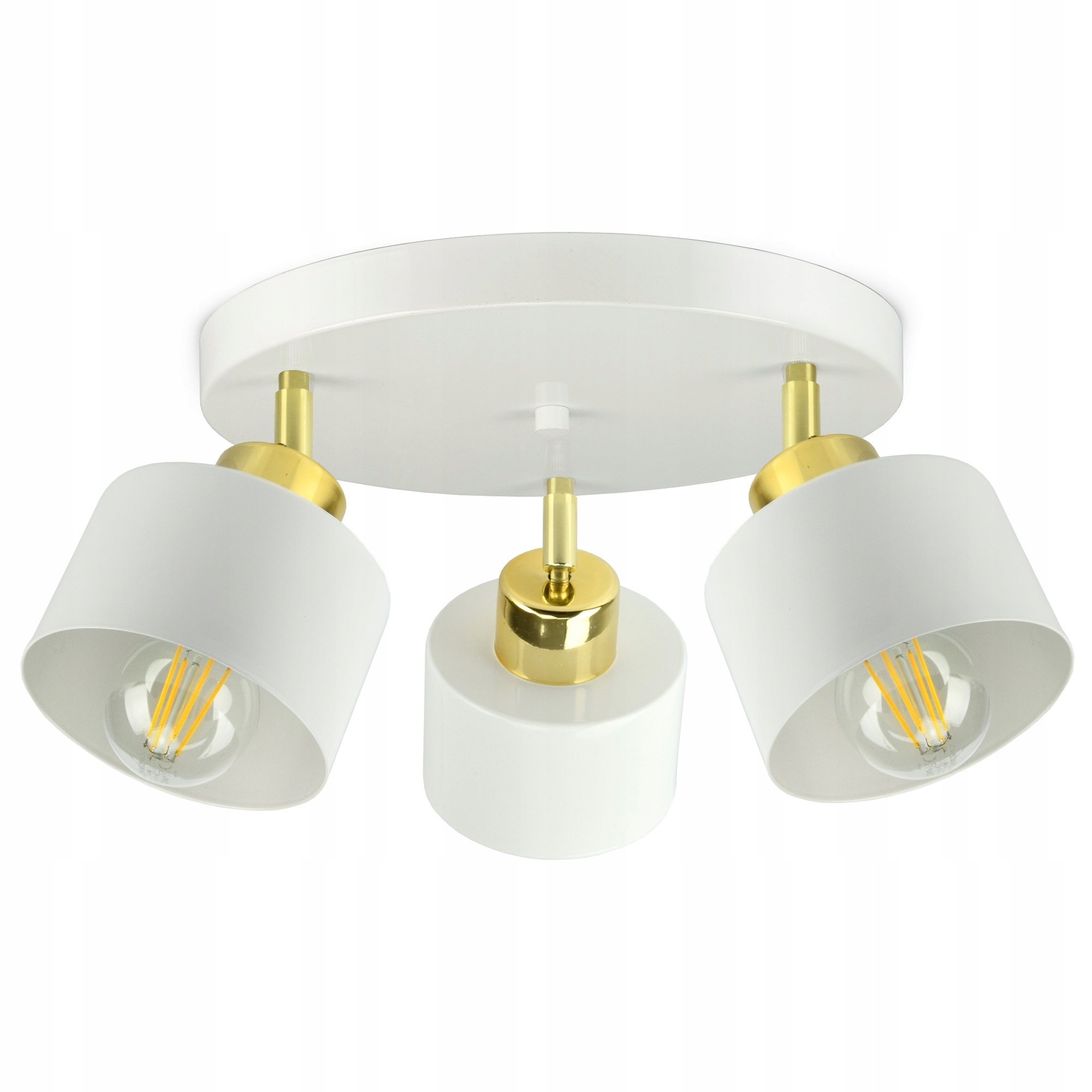 

Lampa Sufitowa Żyrandol Biała Złot Roller EG3 Led