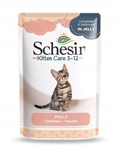 Schesir Kitten Care 3-12 Mokra Karma dla Kociąt z Kurczakiem Zestaw 20x85g
