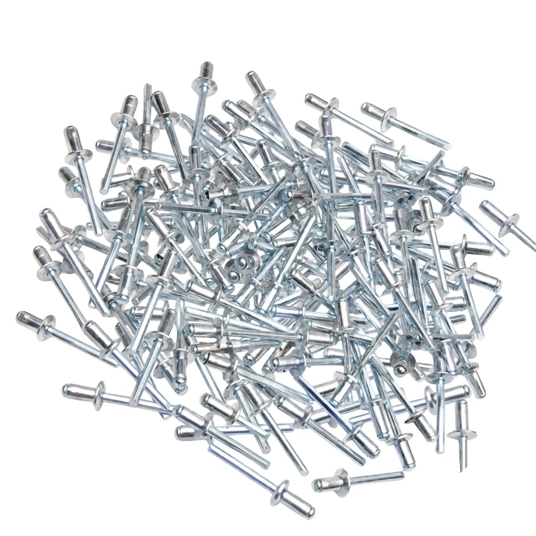 Nity zrywalne otwarte 3x18mm aluminiowo-stalowe łeb kopułkowy 100szt
