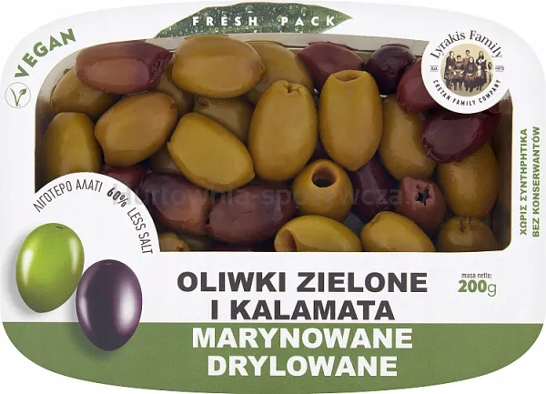 Lyrakis Family Zelené Olivy a marinované kalamata, sušené
