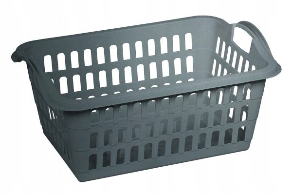 

Prostokatny kosz do magla 45l, srebrny Plast Team