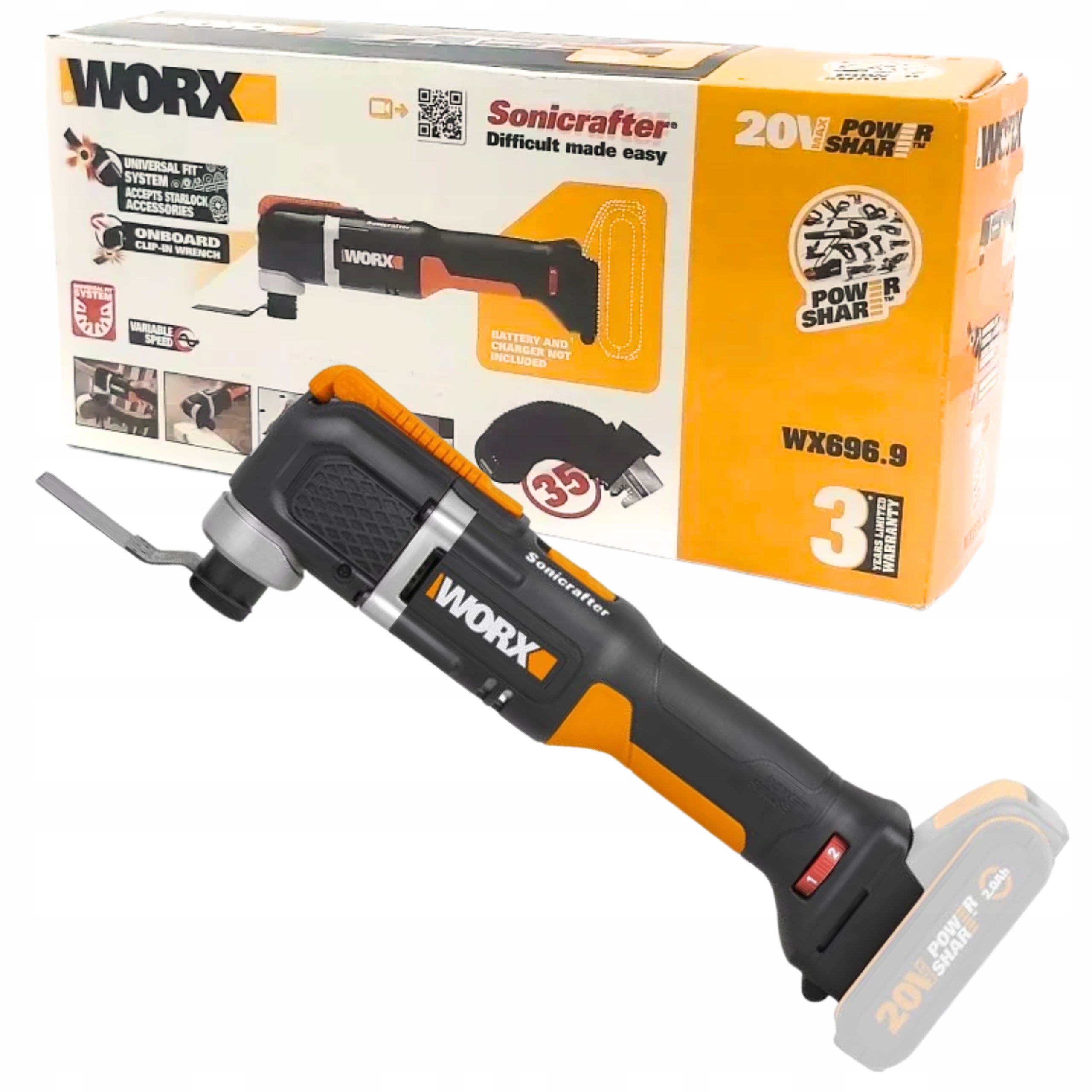 Akumulátorové Vícenástroje Na Řezání 20V Body Worx WX696.9