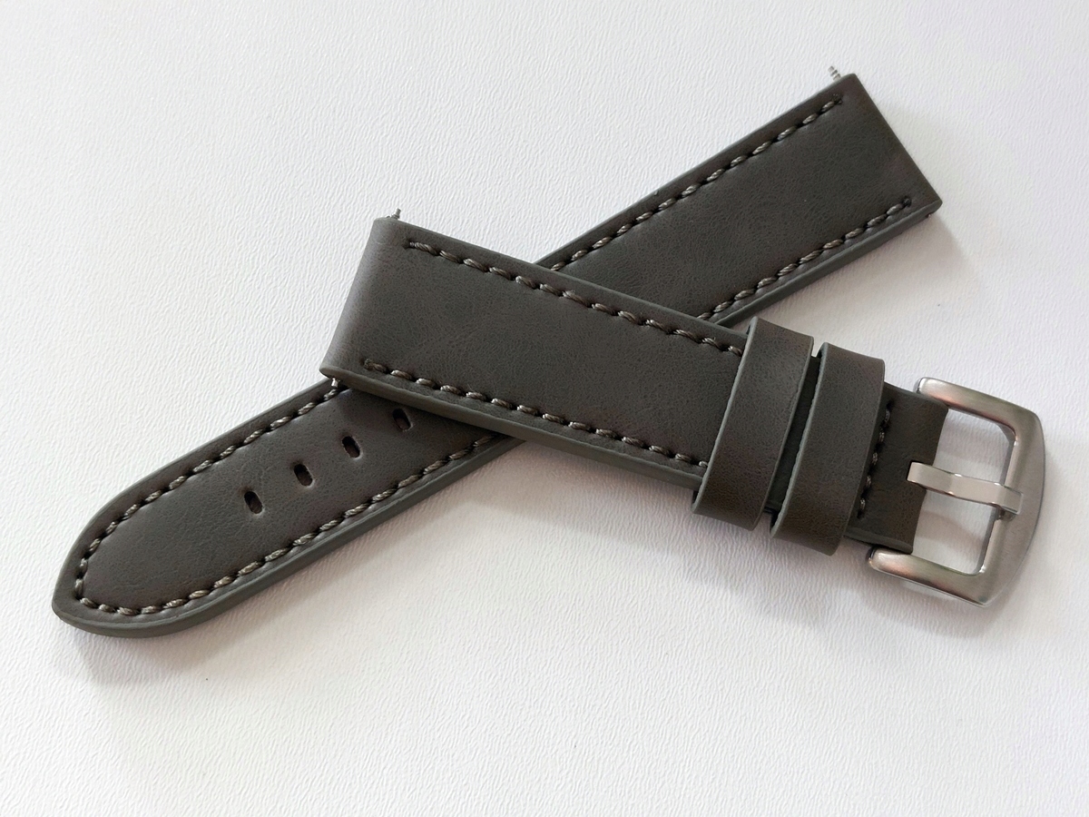 Pasek do zegarka, smartwatcha 18 mm szary EKOSKÓRA