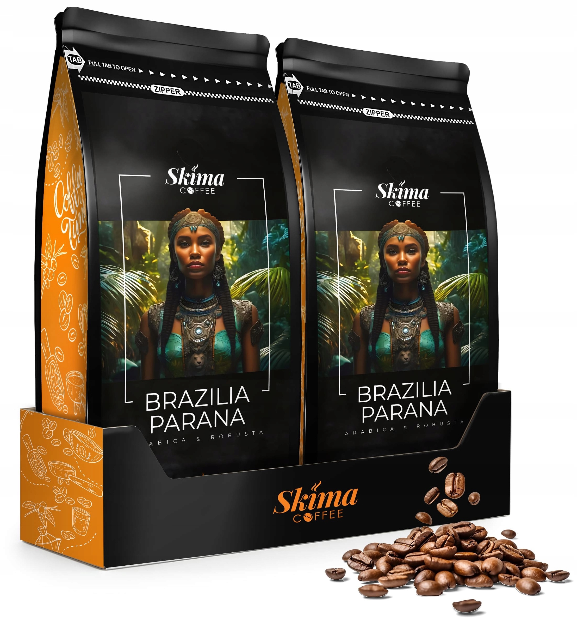 Káva zrnková 2x1kg Brazílie Parana Čerstvě pražená do kávovaru+BONUS