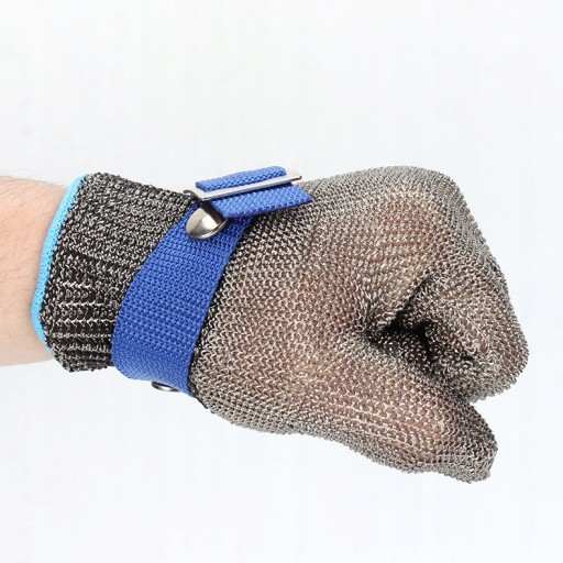 Kovové rukavice odolné proti prerezaniu-modrá. L
