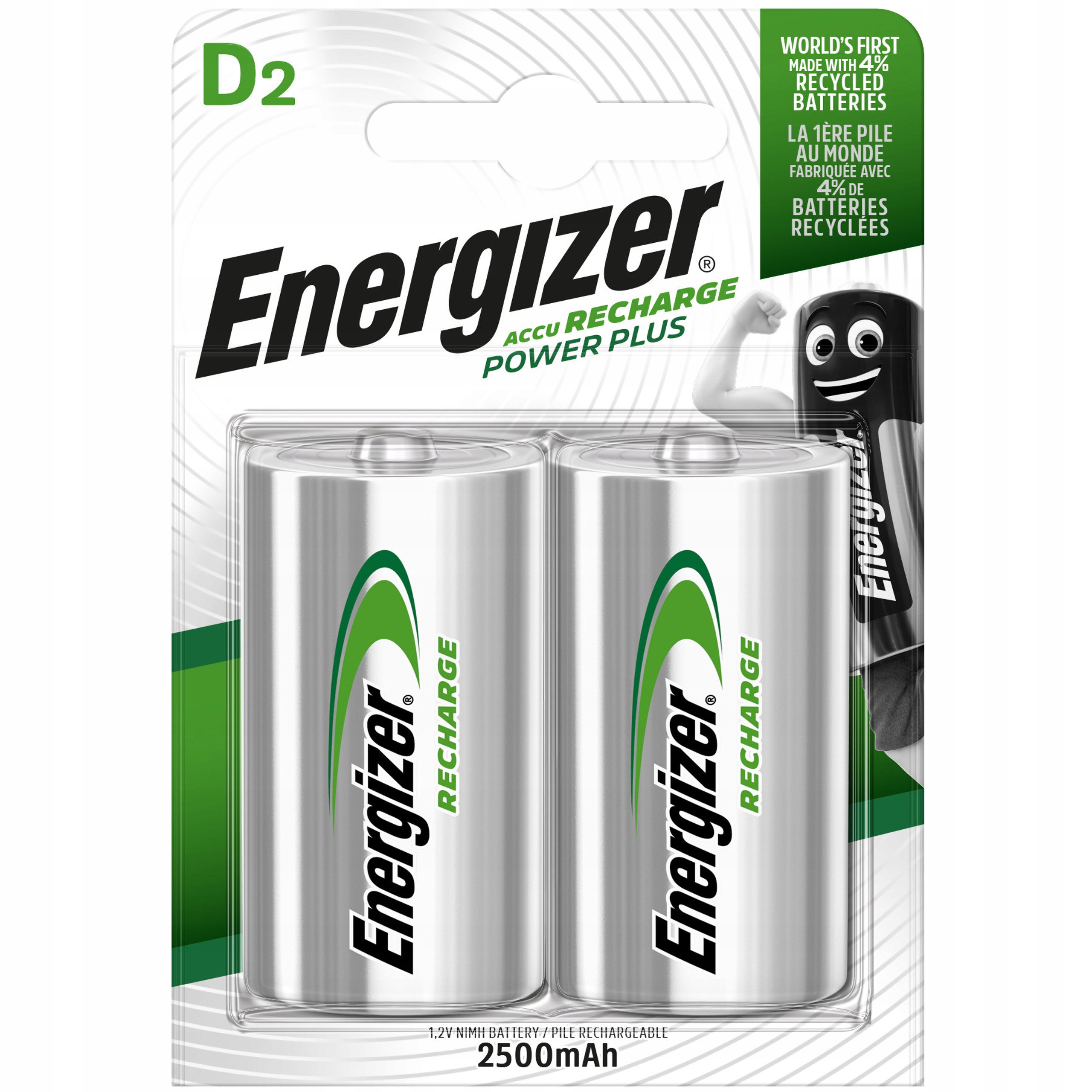 

2x Akumulatorki Energizer Power Plus D R20 2500mAh