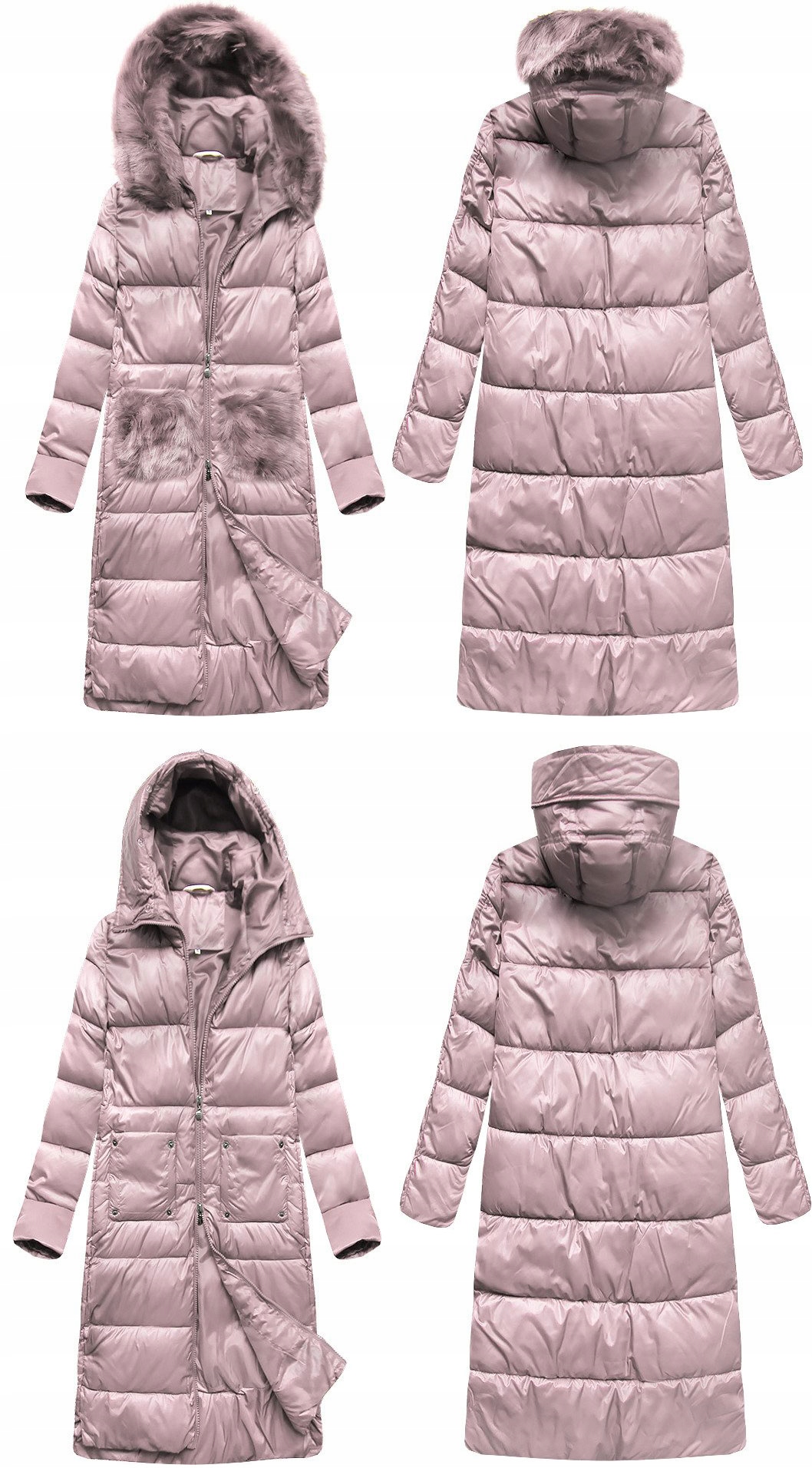 

Kurtka Płaszcz Długa Zimowa Parka Kaptur Futro S