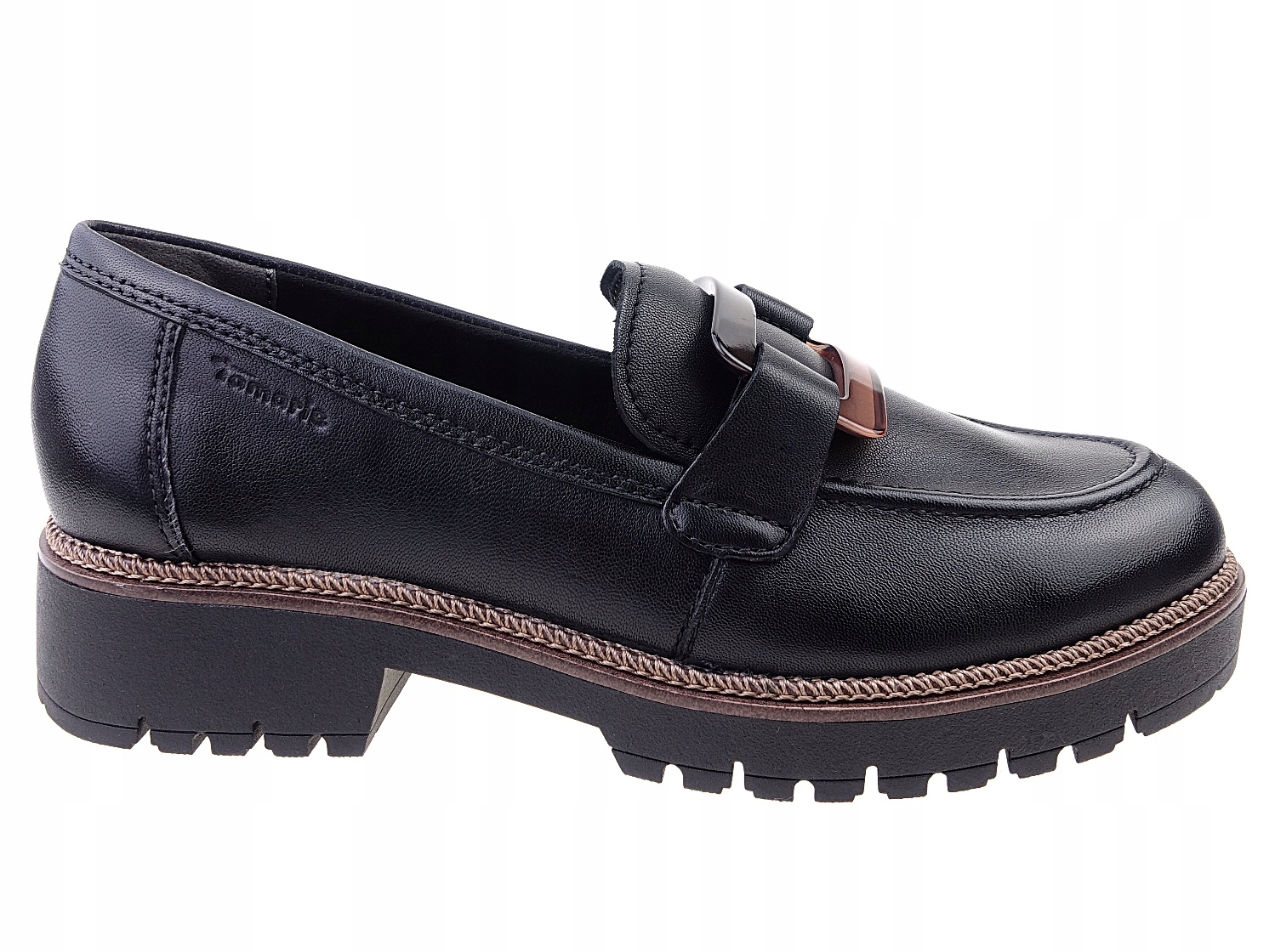 Tamaris półbuty mokasyny 24722 czarne, skóra New 39