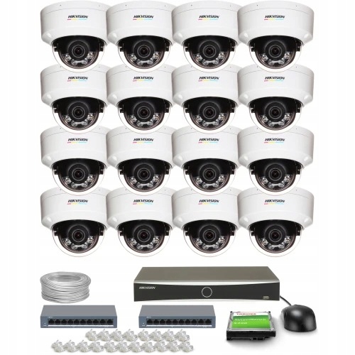 Sada na monitorovanie domácej Ip kamery 16x DS-2CD1147G2H-LIU 4Mpx Ir 30 m mikrofón