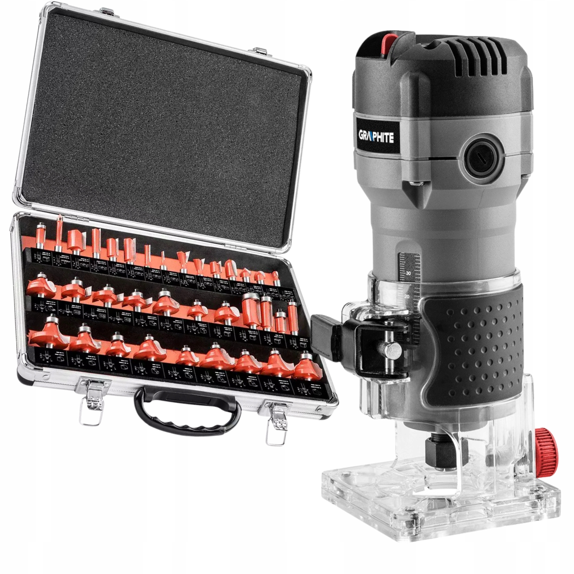 Graphite Frezarka Krawędziowa 510W Frezy 35 szt. Górnowrzecionowa 6-8 mm