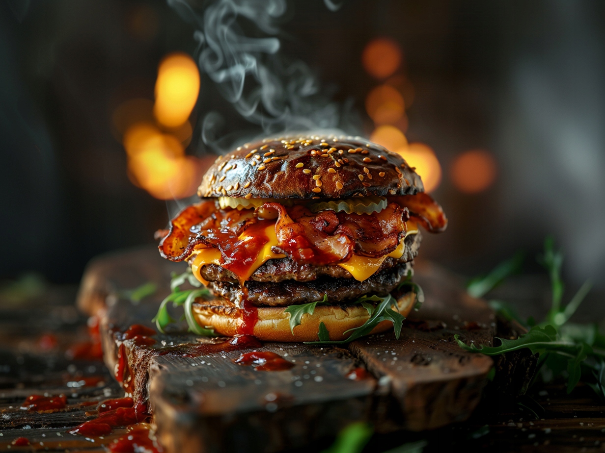 Obraz Na Plátně Canvas Jídlo Vaření Hamburger Rychlé Food Hot 80x60