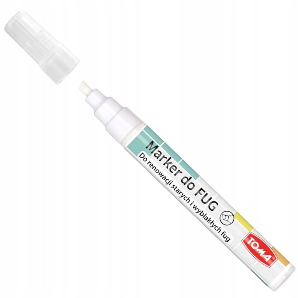 Marker do fug pisak do renowacji BIAŁY ścięty TOMA Marka Toma