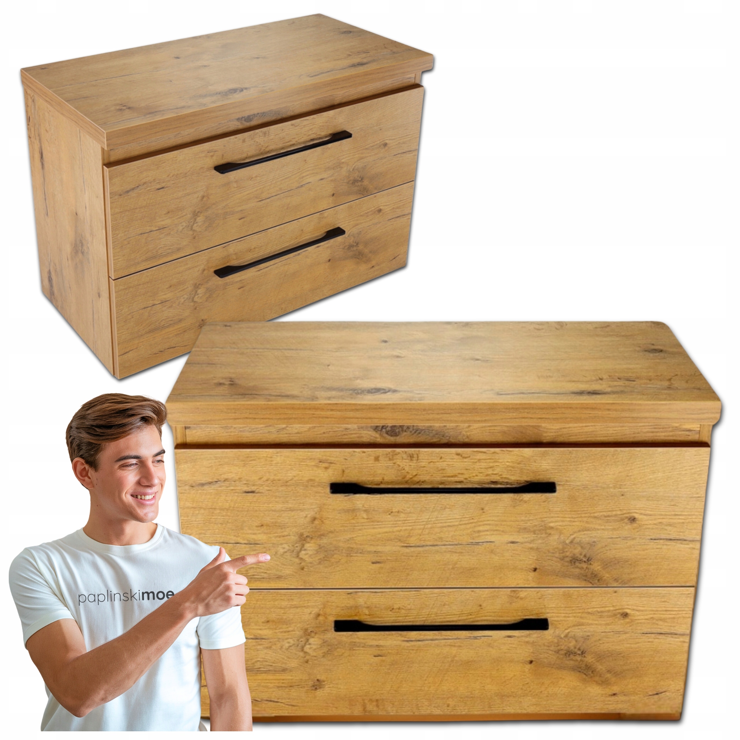 Szafka Łazienkowa Wisząca 80 cm Praktyczna Komoda z Blatem Do Łazienki