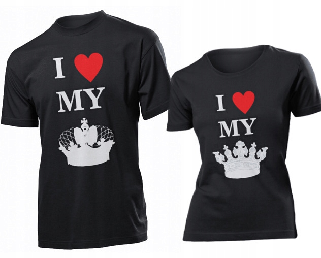 

Koszulki dla par I Love My Queen King M