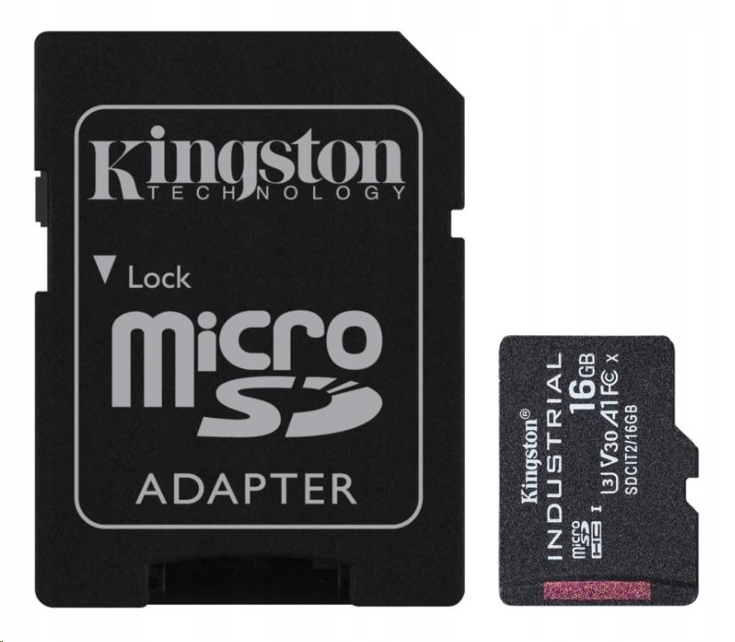 Kingston 16 Gb micro Sd Hc C10 Uhs U3 V30 A1 100Ms Industrial karta pamięci