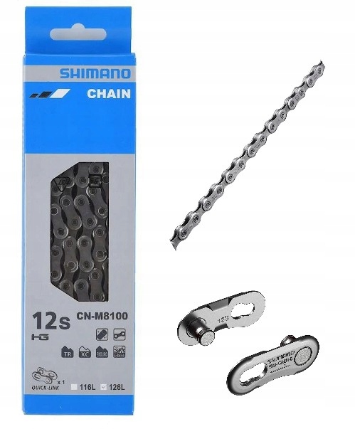 Łańcuch rowerowy Shimano Xt M8100 12rz. 126 Ogniw spinka Oryginał