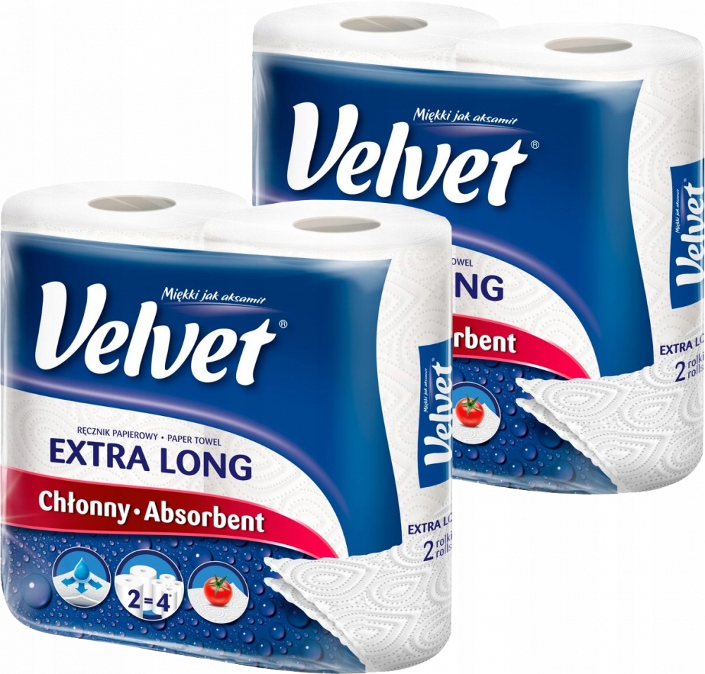 

Ręcznik papier Velvet Extra Long 2-warstwy 4 rolki