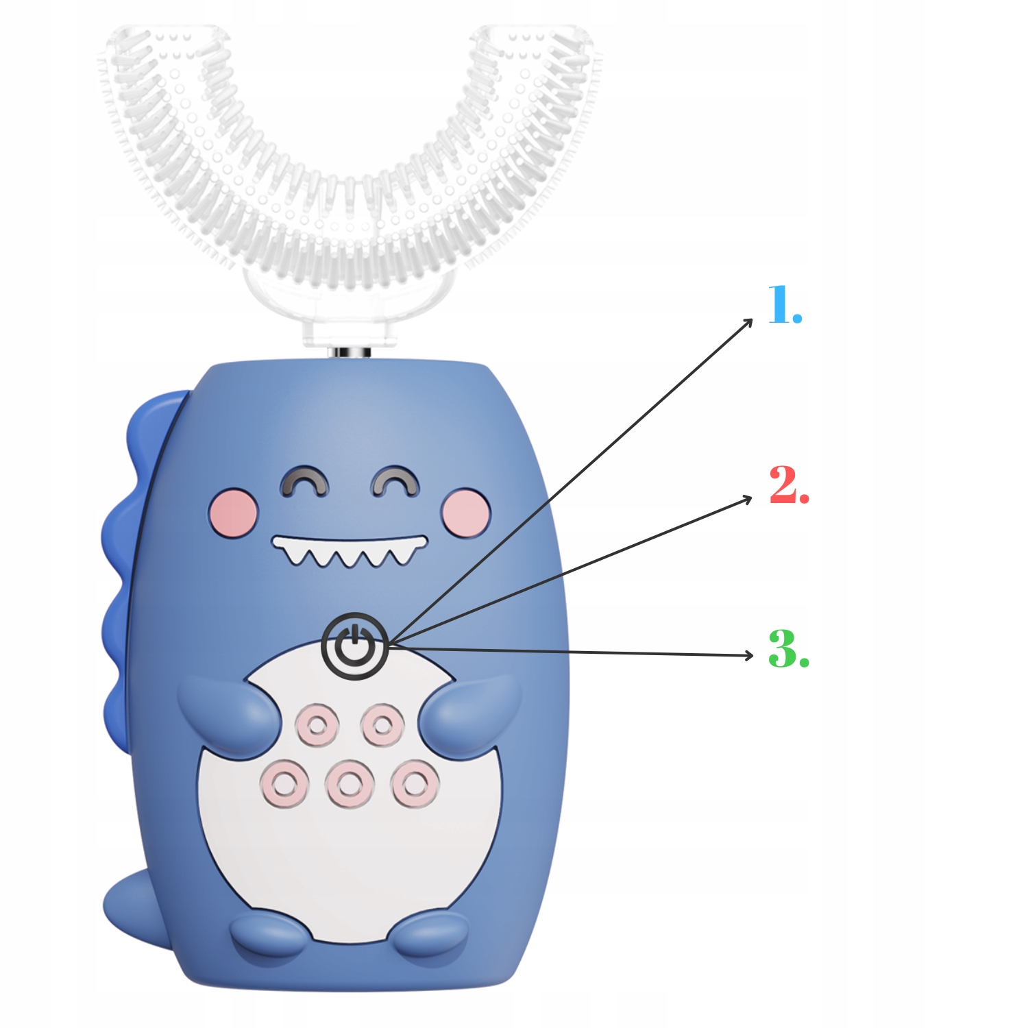SZCZOTECZKA Soniczna DLA DZIECI 360 SIMED U-shape 2w1 Nauka mycia NIEBIESKA Marka Simed