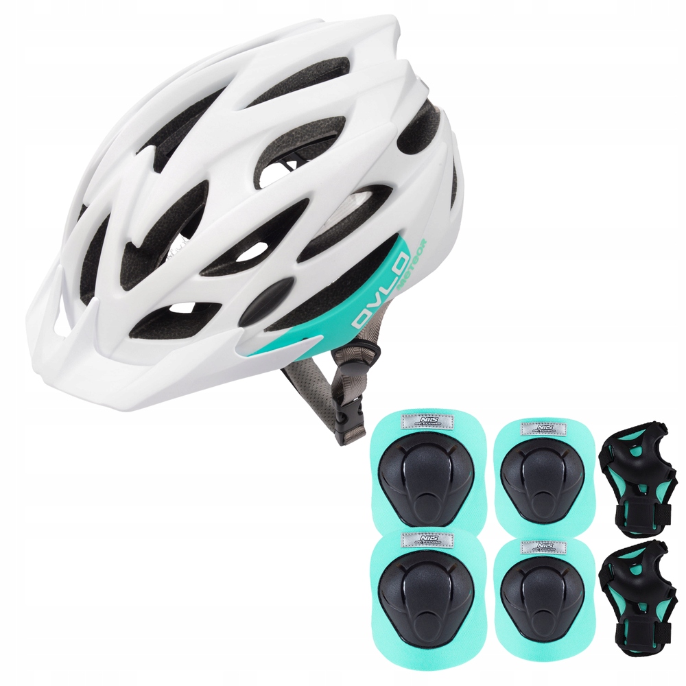 Kask Regulowany Na Rower Hulajnogę Dla Dziecka 58-61 cm Ochraniacze L