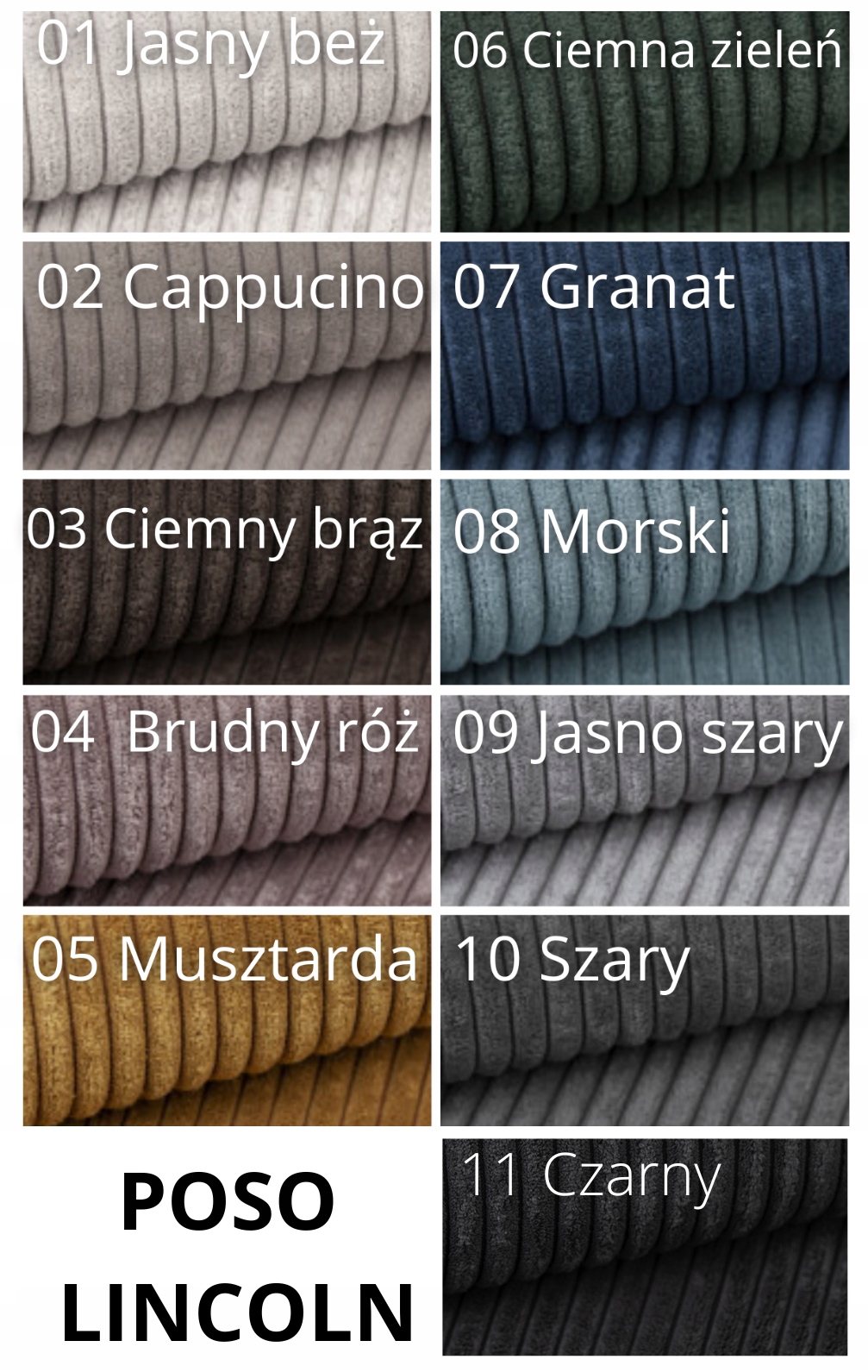 POSZEWKA 60x40 POSO LINCOLN sztruks welur kolory Rodzaj dekoracyjna