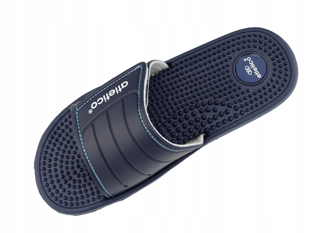 KLAPKI DAMSKIE ZDROWOTNE KOLCAMI FAKIRKI NA RZEPY Kolor niebieski