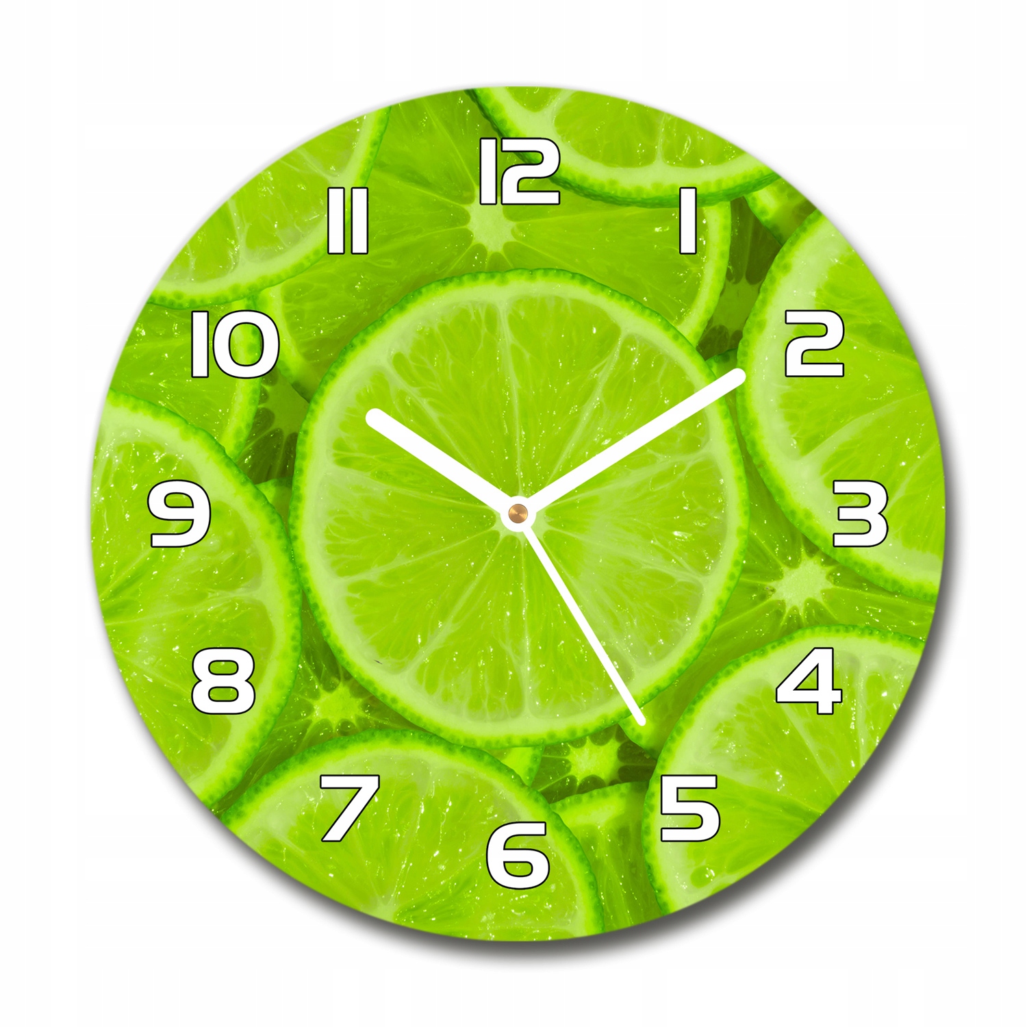

Zegar ścienny szklany okrągły Limonki fi 30 cm