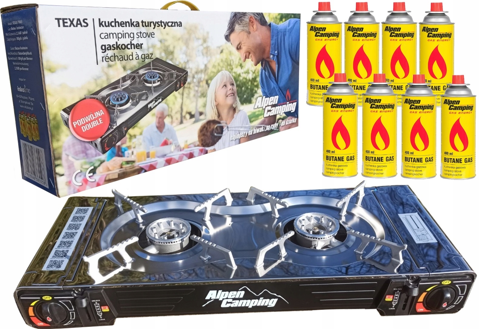 

Kuchenka Podwójna Turystyczna Alpen Camping Texas