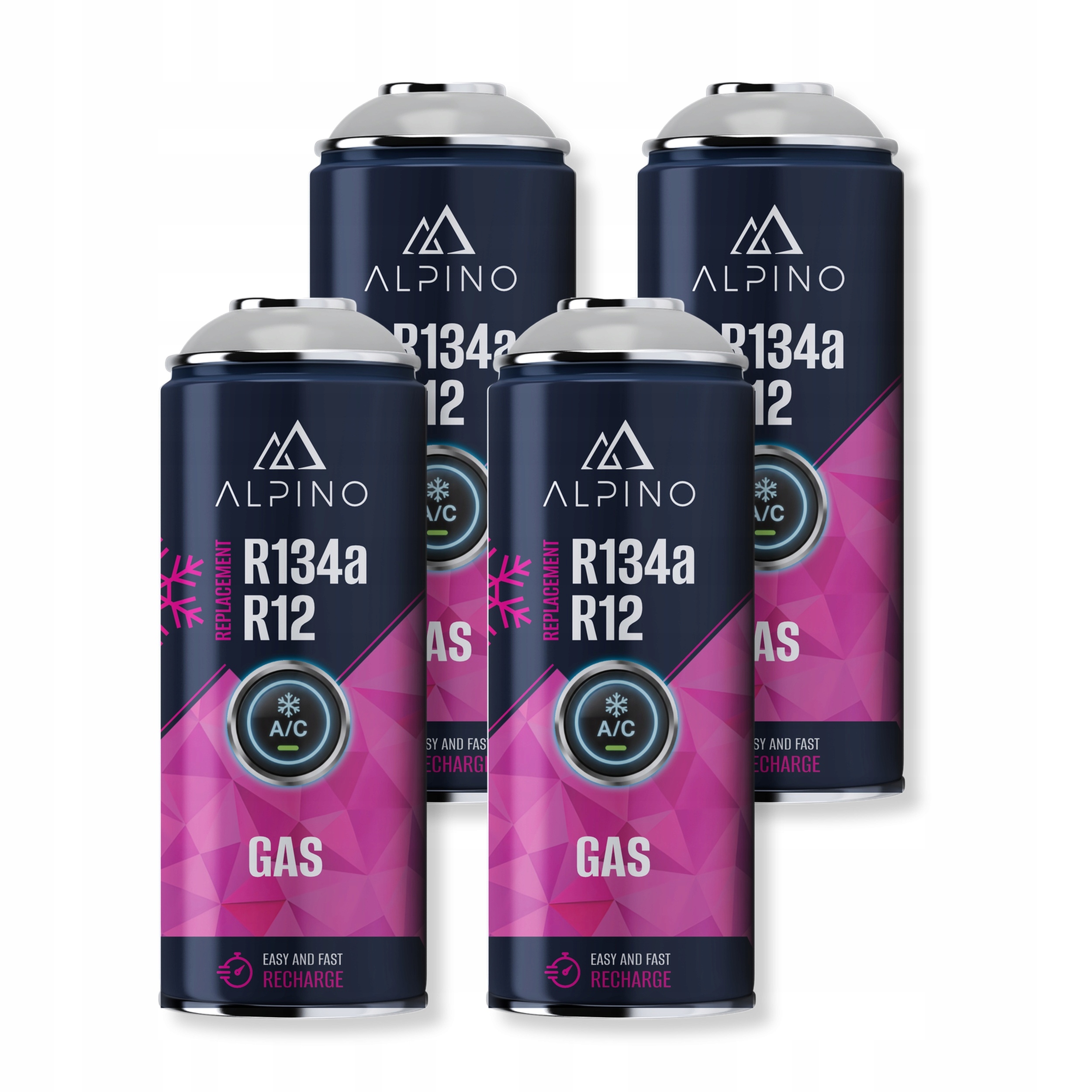 Plyn pro nabíjení klimatizace automobilu Alpino R134a 4 ks činidla