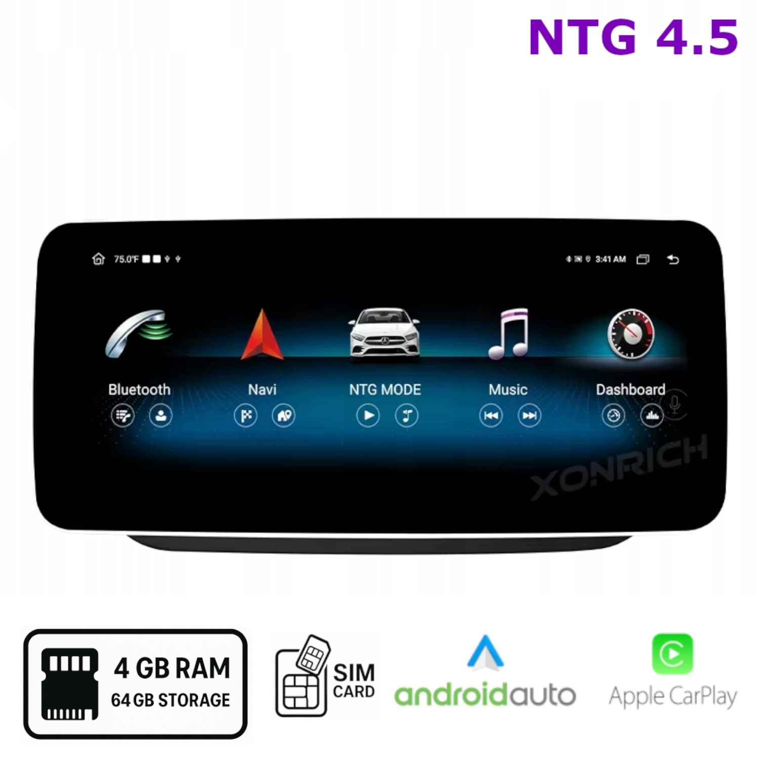 Radio Android do Mercedes W246 Carplay Android Auto Ntg 4.5 4+64 Gb