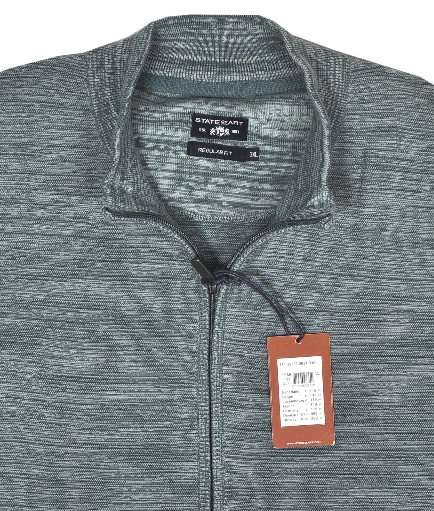 

State Of Art sweter rozpinany na zamek Zielony 3XL