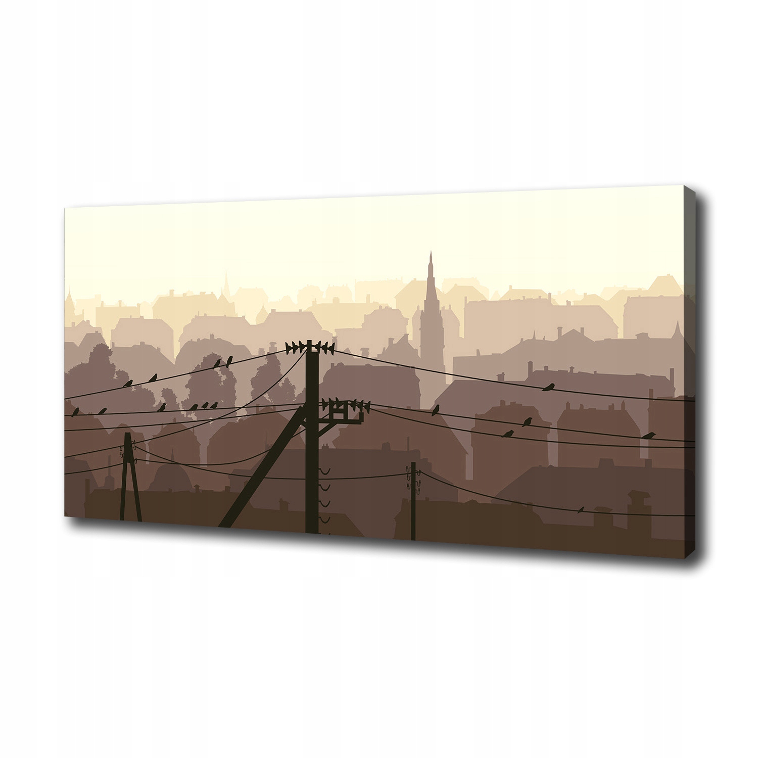 Fotoobraz canvas Město napěťová linka 125x50 cm