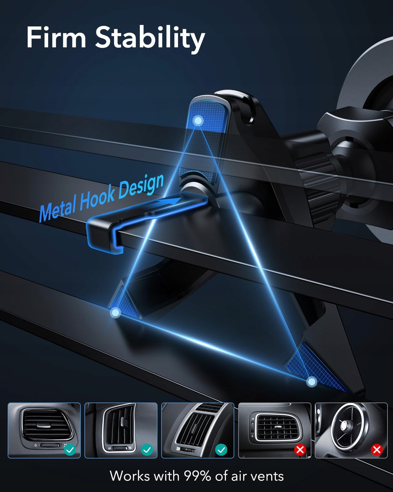 ESR Uchwyt Samochodowy Magnetyczny Do iPhone Android Smartphones — miniatura 5